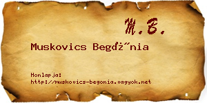 Muskovics Begónia névjegykártya